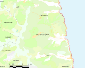 Mapa obce Pietracorbara