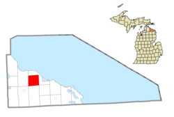 Location within Presque Isle County