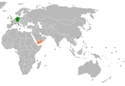 Lage von Deutschland und Jemen