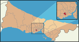 Map showing Güngören District in Istanbul Province