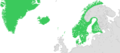 Ŝtatoj regataj de Eriko de Pomerio kiam li estis reĝo de la Unio de Kalmar. Bonvole rimarku ke Gronlando tiam nur havis tre etan nordiulan popolon.