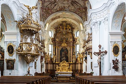 Interior da Pfarrkirche, Pfarrkirchen bei Bad Hall, Áustria