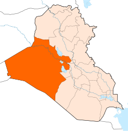 جایگاه استان انبار در نقشهٔ عراق