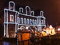 Hotel de ville de Neuilly et chalets du marché de Noël en décembre 2014