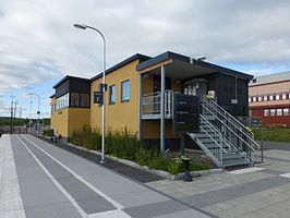 Het tijdelijke station van Kiruna in 2015