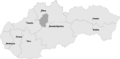 Posizione dell'antico comitato di Turóc nell'attuale Slovacchia