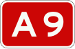 A9 motorway shield}}