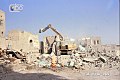 A crane removes the homes of the historic Qatif Castle.