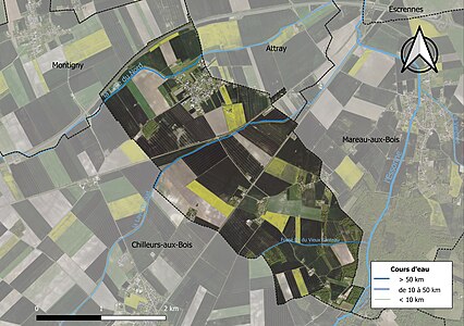 Carte orthophotographique de la commune en 2016.