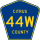 County Road 44W marker