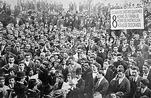 Photograph of an anarchist demonstration in Argentina