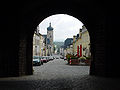 View through the "Zschopauer Tor" in Marienberg to the Church of St.Marien 2002-02-22