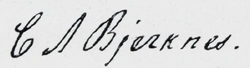 Carl Anton Bjerknesʼ signatur