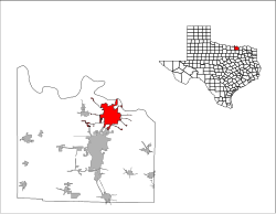 Location of Denison, Texas