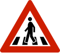 Pedestrian crossing ahead[N 2] Distance represented with supplementary sign