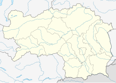 Mapa konturowa Styrii, w centrum znajduje się punkt z opisem „Fohnsdorf”