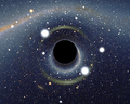 Image 39Simulated view of a black hole. Jacob Bekenstein predicted and co-discovered black hole entropy (from Culture of Israel)