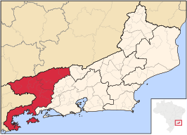 Ligging van de Braziliaanse mesoregio Sul Fluminense in Rio de Janeiro