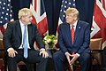 Prime Minister Boris Johnson and President Donald Trump conducting the bilateral meeting in New York City, 2019.