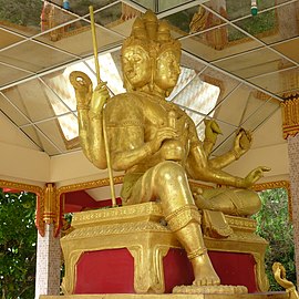 Phra Phrom statue in Wat Phothivihan, Kelantan, Malaysia.