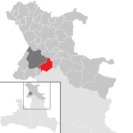 Poloha obce Elsbethen v okrese Salzburg-okolie (klikacia mapa)