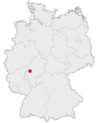 Deutschlandkarte, Position von Wetzlar hervorgehoben