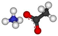 Ball-and-stick model of ammonium acetate