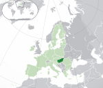 Map showing Hungary in Europe