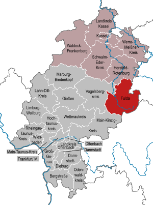 Li position de Subdistrict Limburg-Weilburg in Hesse