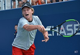 Jenson Brooksby tijdens de US Open 2018