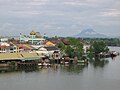 View of the Kuching Waterfront across Sarawak River towards India Street and the old Indian Mosque