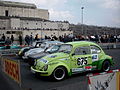 Parc Fermé des Renn-Slaloms vor der Steintribüne am Norisring