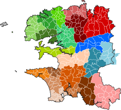 Carte des intercommunalités du Finistère au 1er janvier 2020.