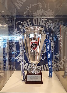 Trophy in a display cabinet