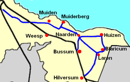 Tramnet in blauw van de Gooische Stoomtram