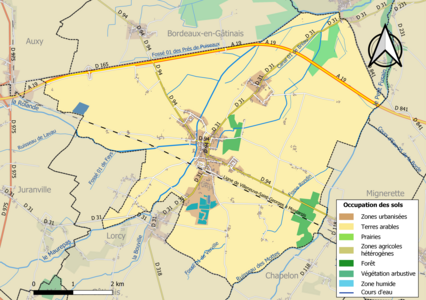 Carte des infrastructures et de l'occupation des sols de la commune en 2018 (CLC).