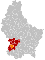 Localização de Garnich em Luxemburgo