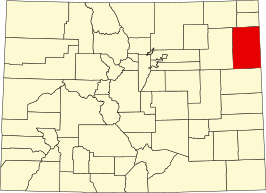 Locatie van Yuma County in Colorado