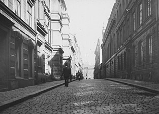 Norra Smedjegatan norrut från Herkulesgatan, 1900.