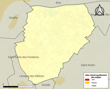 Carte des zones d'aléa retrait-gonflement des argiles.