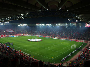 Karaiskakis Stadium Piraeus before Olympiacos-Arsenal FC