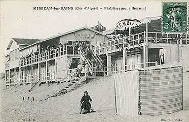 Établissement thermal sur la plage Nord de Mimizan de 1904 à 1922.