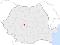 Location of Sibiu within Romania (in red)