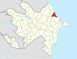 Map of Azerbaijan showing Siyazan District