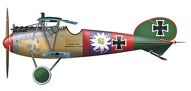 Albatros D.V del tenente Wilhelm Lehmann con i colori della Jasta 5.