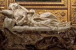 Escultura: Éxtase da beata Ludovica Albertoni (1671-1674), de Gian Lorenzo Bernini.