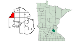 Location in Hennepin County, Minnesota