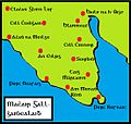 Map of the Machars with Scottish Gaelic placenames.