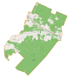 Mapa konturowa gminy Bliżyn, po prawej znajduje się punkt z opisem „Brzeście”