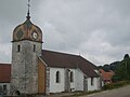 Déservillers (25) - clocher massif du XVe siècle - dôme de 1819